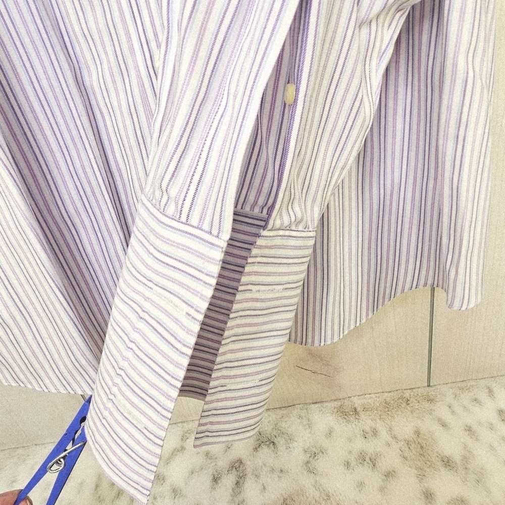 Brooks Brothers Purple Striped French‎ Cuff Non-Iron Dress Shirt 16-35 Regular - Picture 6 of 7